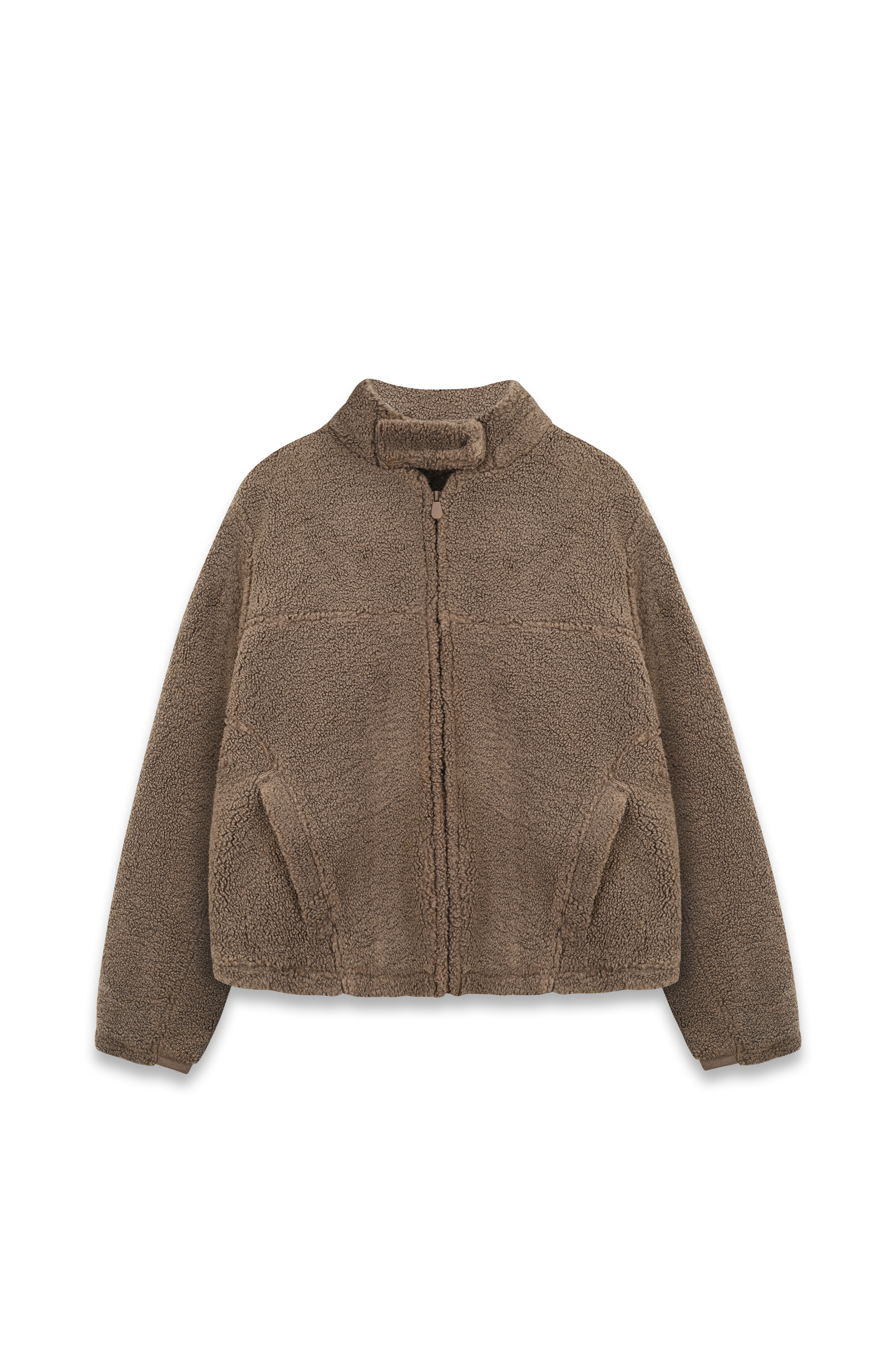 Stray Textured Biker Jacket in Brown